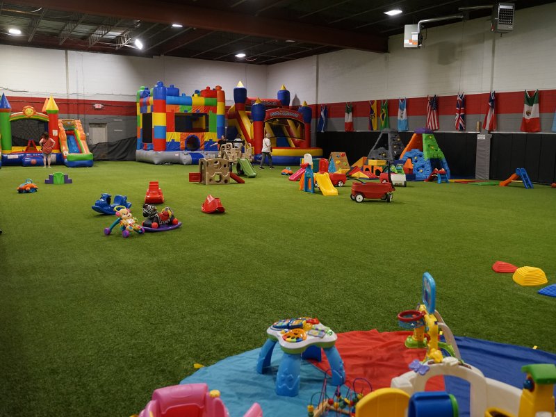 Indoor play area at Chatter Splatter Daycare