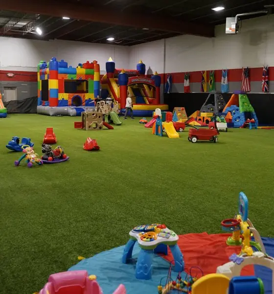 Indoor play area at Chatter Splatter Daycare